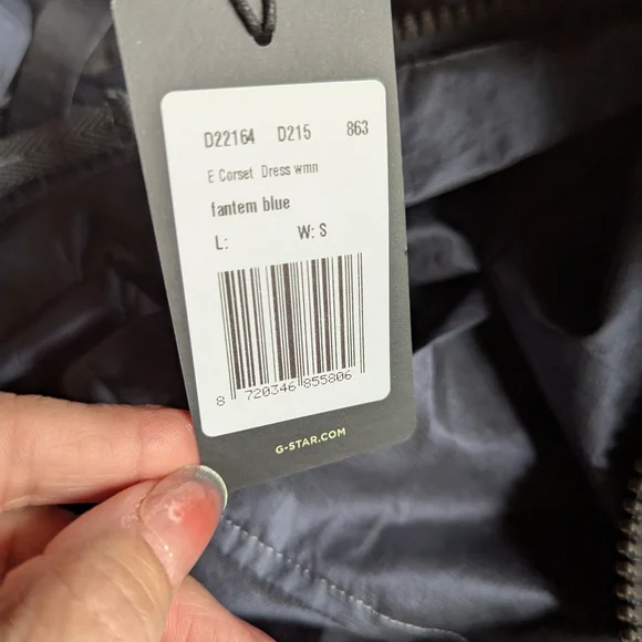 G-Star RAW Blue Corset Dress SZ S. High Low - Picture 8 of 9